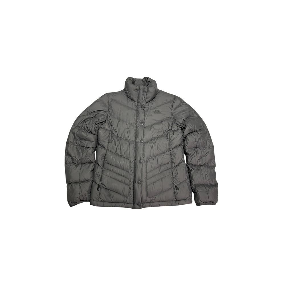 North Face Womens M Grey Puffer Jacket Coat 700 Goose Down Winter Quilted